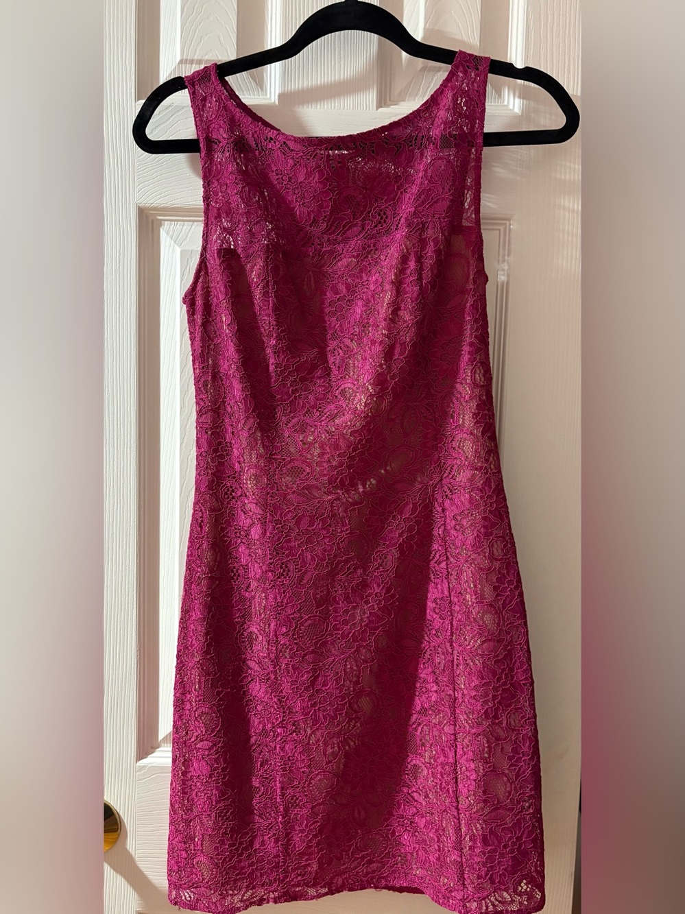 Armani Exchange Fuchsia Lace Sheath Dress